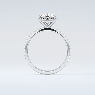 2.0 CT Cushion Cut Pave Moissanite Engagement Ring 14