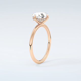 2.0 CT East West Oval Cut Hidden Halo Moissanite Engagement Ring 12