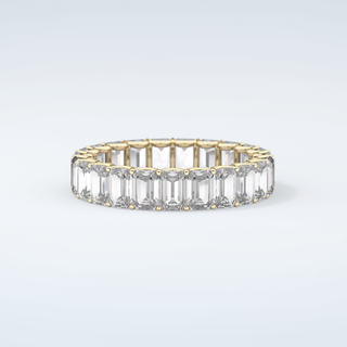 4.6 TCW Emerald Shaped Moissanite Wedding Band 3