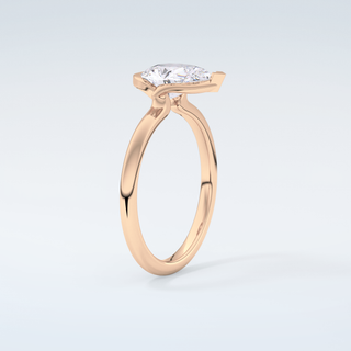 2.0 CT Pear Cut Half Bezel Moissanite Engagement Ring 12