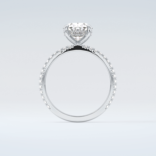 2.0 CT Oval Cut Pave Hidden Halo Moissanite Engagement Ring 14