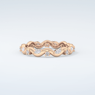 0.56 TCW Round & Marquise Shaped Moissanite Wedding Band 9