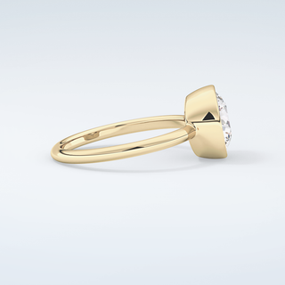 1.5 CT Round Cut Bezel Style Moissanite Engagement Ring 4