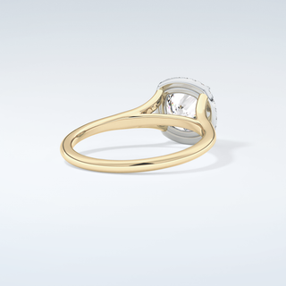 2.0 CT Cushion Cut Halo Split Shank Moissanite Engagement Ring 3