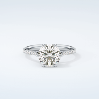 2.0 CT Round Cut Pave Style Moissanite Engagement Ring 13