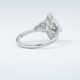 1.5  CT Marquise Cut Cluster & Pave Moissanite Engagement Ring 15