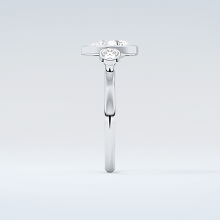 1.5 CT Pear Cut Three Stone Bezel Moissanite Engagement Ring 17