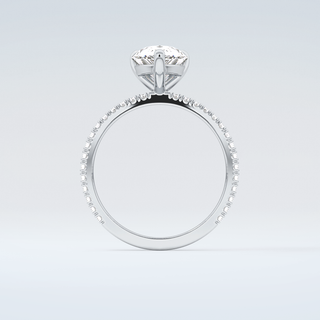 2.0 CT Pear Cut Pave Moissanite Engagement Ring 14