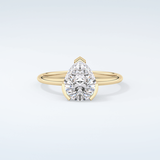 2.0 CT Pear Cut Solitaire Style Moissanite Engagement Ring 1