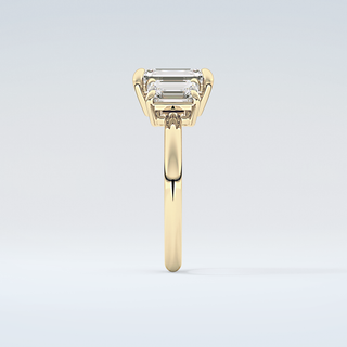 2.0 CT Emerald Cut Three Stone Moissanite Engagement Ring 5