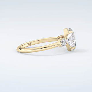 2.0 CT Oval Cut Three Stone Moissanite Engagement Ring 4