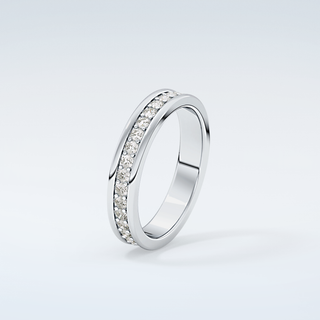 0.7 TCW Round Shaped Moissanite Wedding Band 18