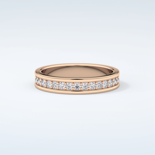 0.7 TCW Round Shaped Moissanite Wedding Band 7