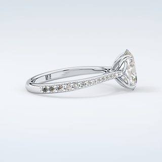 1.5 CT Oval Cut Pave Style Moissanite Engagement Ring 16