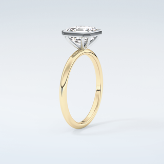 2.0 CT Asscher Cut Half Bezel Solitaire Moissanite Engagement Ring 6