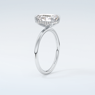 2.0 CT Emerald Cut Hidden Halo Moissanite Engagement Ring 18