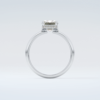 2.0 CT Emerald Cut Hidden Halo Moissanite Engagement Ring 14