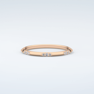 0.09 TCW Round Shaped Moissanite Wedding Band 10