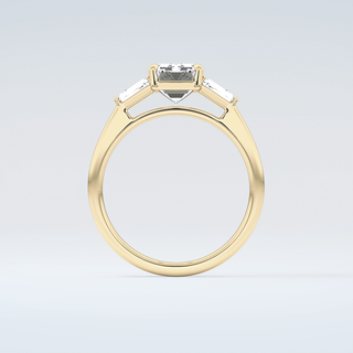2.0 CT Emerald Cut Three Stone Moissanite Engagement Ring 2