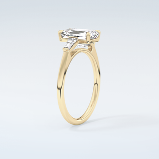 2.0 CT Emerald Cut Three Stone Moissanite Engagement Ring 6