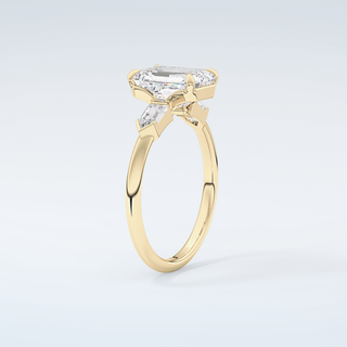 2.0 CT Emerald Cut Three Stone Moissanite Engagement Ring 6