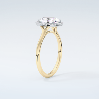 2.0 CT Oval Cut Halo Moissanite Engagement Ring 6