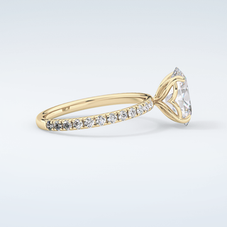 1.5 CT Oval Cut Pave Moissanite Engagement Ring 4