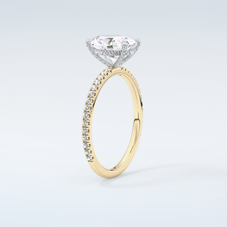 2.0 CT Oval Cut Pave & Hidden Stone Moissanite Engagement Ring 6