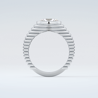 1.25 CT Oval Cut Solitaire Bezel Moissanite Engagement Ring 14