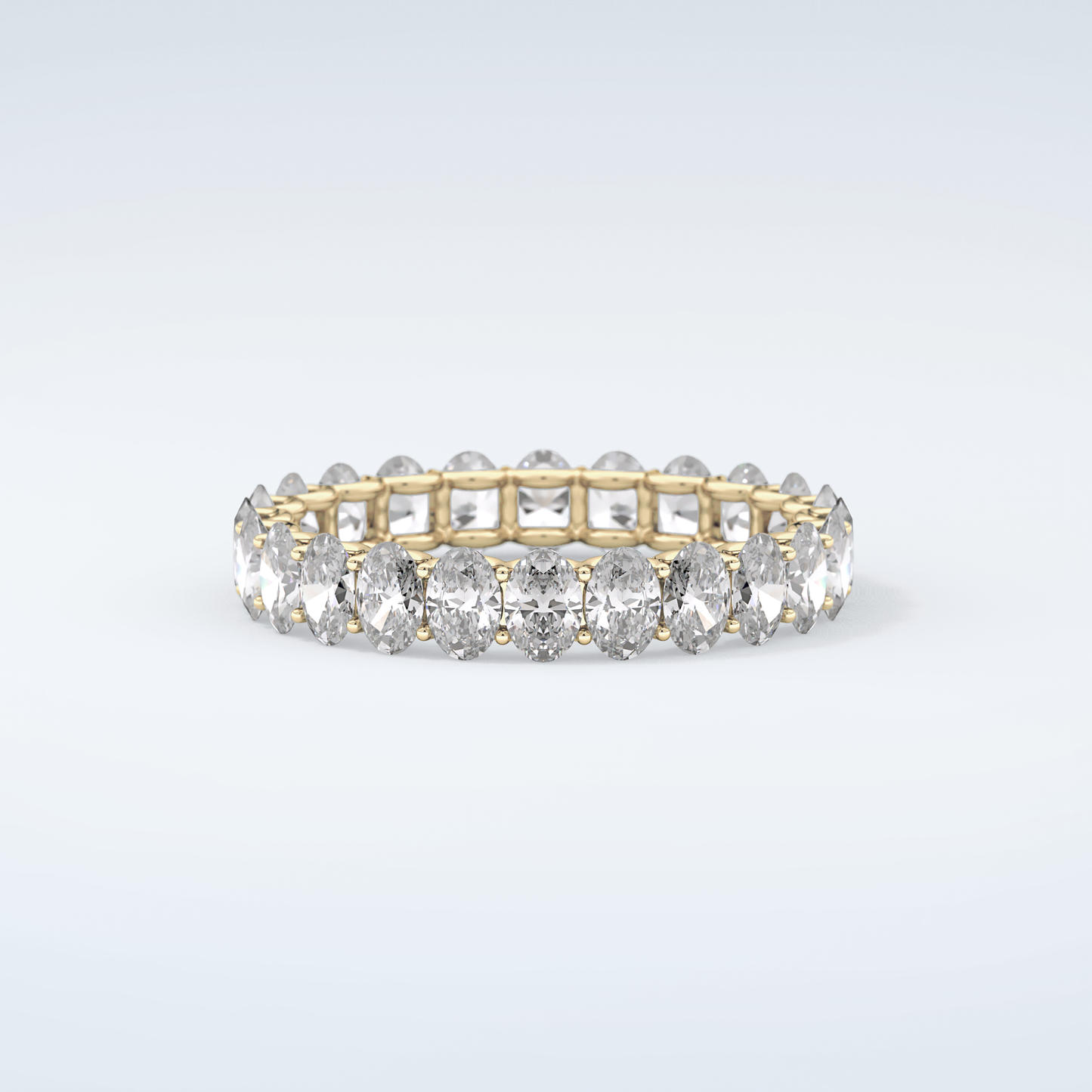 3.15 TCW Oval Shaped Moissanite Wedding Band