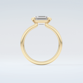 2.0 CT Emerald Cut Half Bezel Moissanite Engagement Ring 2