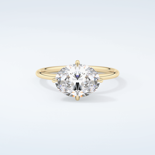 2.0 CT East West Oval Cut Hidden Halo Moissanite Engagement Ring 1