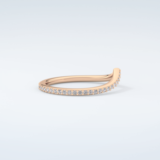 0.74 TCW Round Cut V Shaped Moissanite Wedding Band 10