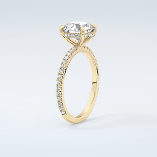 2.0 CT Round Cut Pave Hidden Halo Moissanite Engagement Ring 6