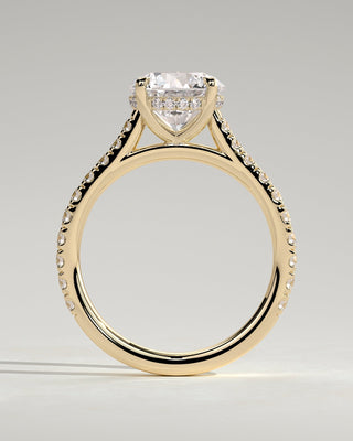 Round Halo, Pave & Split Shank Engagement Ring – 1.93 CT Lab Grown Diamond