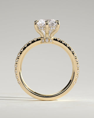 Round Halo, Pave & Split Shank Engagement Ring – 1.93 CT Lab Grown Diamond