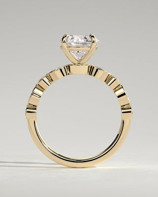 Round Halo, Pave & Split Shank Engagement Ring – 1.93 CT Lab Grown Diamond