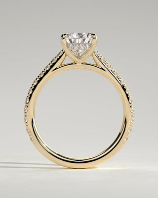 Round Halo, Pave & Split Shank Engagement Ring – 1.93 CT Lab Grown Diamond