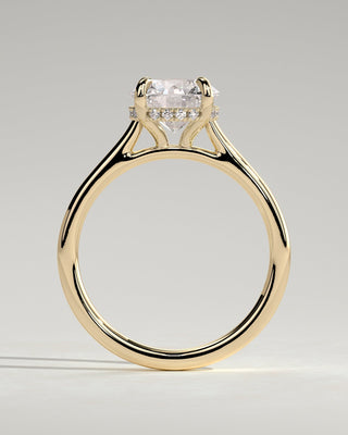 Round Halo, Pave & Split Shank Engagement Ring – 1.93 CT Lab Grown Diamond