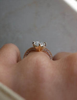 2.5 CT Marquise Swirl Hidden Pave Lab Grown Engagement Ring