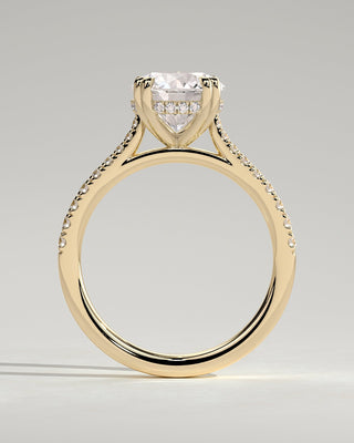 Round Halo, Pave & Split Shank Engagement Ring – 1.93 CT Lab Grown Diamond