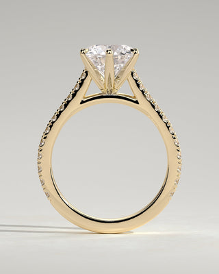 Round Halo, Pave & Split Shank Engagement Ring – 1.93 CT Lab Grown Diamond