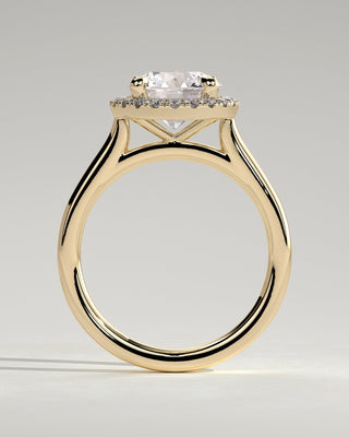 Round Halo, Pave & Split Shank Engagement Ring – 1.93 CT Lab Grown Diamond