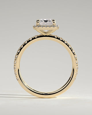 Round Halo, Pave & Split Shank Engagement Ring – 1.93 CT Lab Grown Diamond