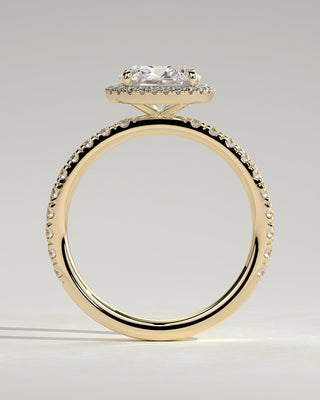 Round Halo, Pave & Split Shank Engagement Ring – 1.93 CT Lab Grown Diamond
