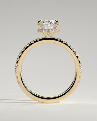 Round Halo, Pave & Split Shank Engagement Ring – 1.93 CT Lab Grown Diamond