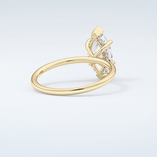 1.5 CT Marquise Cut Hidden Halo Moissanite Engagement Ring 3