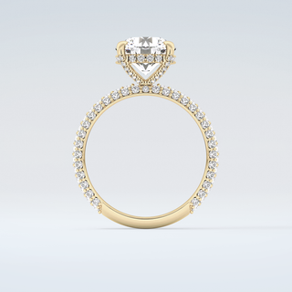 2.0 CT Round Cut Hidden Halo Pave Moissanite Engagement Ring 2