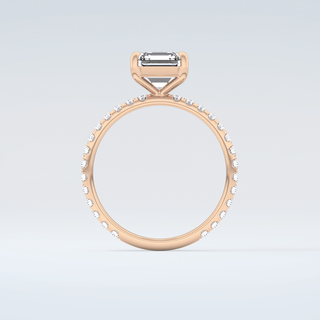 2.0 CT Asscher Cut Pave Style Moissanite Engagement Ring 8