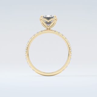 1.75 CT Emerald Cut Pave Moissanite Engagement Ring 2